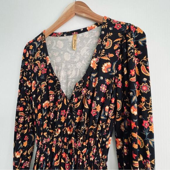 Rachel Pally folklore pattern long sleeve tie neckline floral print dress sz xs - Picture 4 of 10